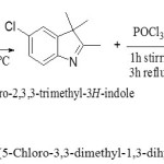 Figure 2: The synthetic pathway of2-(5-Chloro-3,3-dimethyl-1,3-dihydro-indol-2-ylidene) malonaldehyde