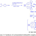 Scheme 14: Synthesis of cyclometalated iridium(III) complex, 30. 