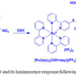 Scheme 9: Structure of 19 and its luminescence response following reaction with GSH.