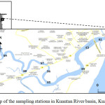 Figure 1: Map of the sampling stations in Kuantan River basin, Kuantan, Pahang