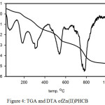 Figure 4: TGA and DTA of Zn(II)PHCB