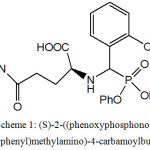 Scheme 1: (S)-2-((phenoxyphosphono)(2-hydroxyphenyl)methylamino)-4-carbamoylbutanoic acid