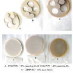 Figure 2: Samples of composite materials based on metal oxide-containing UHMWPE