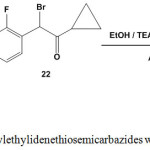 Scheme 10: Reaction of arylethylidenethiosemicarbazides with a-bromoketone