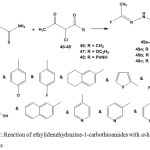 Scheme 22: Reaction of ethylidenehydrazine-1-carbothioamides with a-halo dicarbonyl compounds