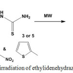 Scheme 37: Microwave irradiation of ethylidenehydrazine-1-carbothioamides