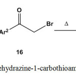 Scheme 7: Reaction of arylethylidenehydrazine-1-carbothioamides with 1-aryl-2-bromoethanone