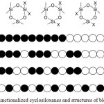 Figure 4: Various functionalized cyclosiloxanes and structures of block copolymer chain