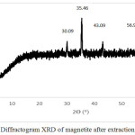 Figure 3: Diffractogram XRD of magnetite after extraction treatment