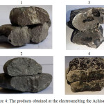 Figure 4: The products obtained at the electrosmelting the Achisay ore: