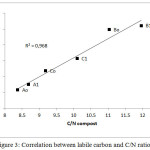 Figure 3: Correlation between labile carbon and C/N ratio