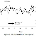 Figure 4: VS degradation in the digester