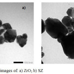 Figure 10: TEM images of: a) ZrO2b) SZ