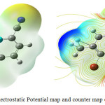 Figure 4: Electrostatic Potential map and counter map of 4B3MBN