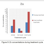 Figure 9: Zn concentrations during treatment cycle