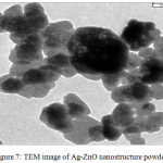 Figure 7: TEM image of Ag-ZnO nanostructure powder.
