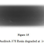 Figure 14-16: FTIR Spectrum of fresh resin DuoliteA-378 Resin degraded at  λ=254nm and λ=384nm.