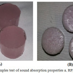 Figure 3: Samples test of sound absorption properties a. RP, and b. PN. 