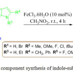 Scheme 15: One pot three component synthesis of indole-substituted dihydrocoumarin.