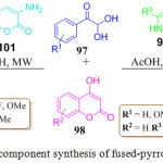 Scheme 21: One-pot three component synthesis of fused-pyrrole and pyridine derivatives