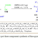 Scheme 25: One pot three component synthesis of furo-pyrroles derivatives