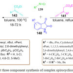 Scheme 30: One pot three component synthesis of complex spirocyclicoxindole-butenolides