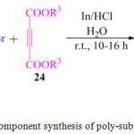 Scheme 4: One pot three component synthesis of poly-substituted pyrrole derivatives.