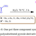 Scheme 8: One pot three component synthesis of polysubstituted pyrrole derivatives.