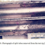 Figure 1b: Photograph of split tubes removed from the test rig42
