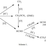 Scheme 1:  Proposed methanol reactions pathways on 10%NiO/CNF catalyst.