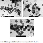 Figure 5: TEM, images of nickel ferrite powders prepared at 180 ○C,  10 h 