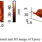 Figure 5a: Dimensional and 3D image of Epoxy + 1 wt. % of SiO2