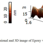 Figure 5c: Dimensional and 3D image of Epoxy + 3 wt. % of SiO2