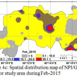 Figure 4c: Spatial distribution map of NPI/GWQ map for study area during Feb-2015.