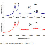 Figure 2: The Raman spectra of GO and FLG.