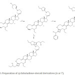 Figure 2: Preparation of cyclobutadiene-steroid derivatives (6 or 7).