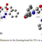 Figure 5: Distances in the forming-bond for TS’s in angstroms.