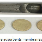 Figure 2: The adsorbents membranes and cutter.