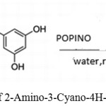 Scheme 26: Synthesis of 2-Amino-3-Cyano-4H-Chromene by (POPINO).41