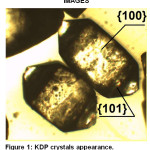 Figure 1: KDP crystals appearance.