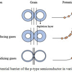 Figure 7: The potential barrier of the p-type semiconductor in various condition.