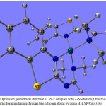 Figure 5: Optimized geometrical structure of  Pd2+ complex with Z-N'-(benzo(d)thiazol-2-yl)-N,N-dimethylformimidamide through two nitrogen atoms by using B3LYP/Cep-31G.