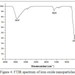 Figure 4: FTIR spectrum of iron oxide nanoparticles.