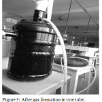 Figure 3: After gas formation in tyre tube.