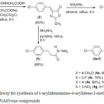 Scheme 1: Pathway for synthesis of 1-arylideneamino-4-arylidene-2-methyl-1H-imidazolin-5(4H)-one compounds.