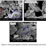 Figure 8: SEM photographs of kaolin, calcined kaolin and Al2O3