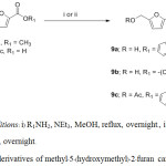 Scheme 3: Amide derivatives of methyl-5-(hydroxymethyl)-2-furan carboxylate.