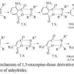 Figure 6: Mechanism of 1,3-oxazepine-dione derivatives formation for two types of anhydrides.
