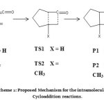 Scheme 2: Proposed Mechanism for the intramolecular [2+2] Cycloaddition reactions.