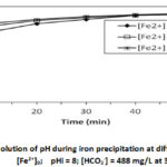 Figure 4b: Evolution of pH during iron precipitation at different concentrations